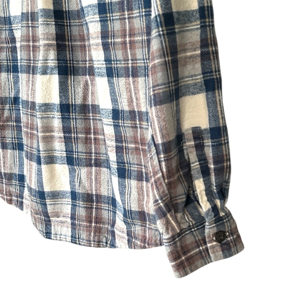 L.L. BEAN Women's Scotch Plaid Flannel Shirt,  Zip Hoodie, Small Relaxed Fit - Picture 7 of 11